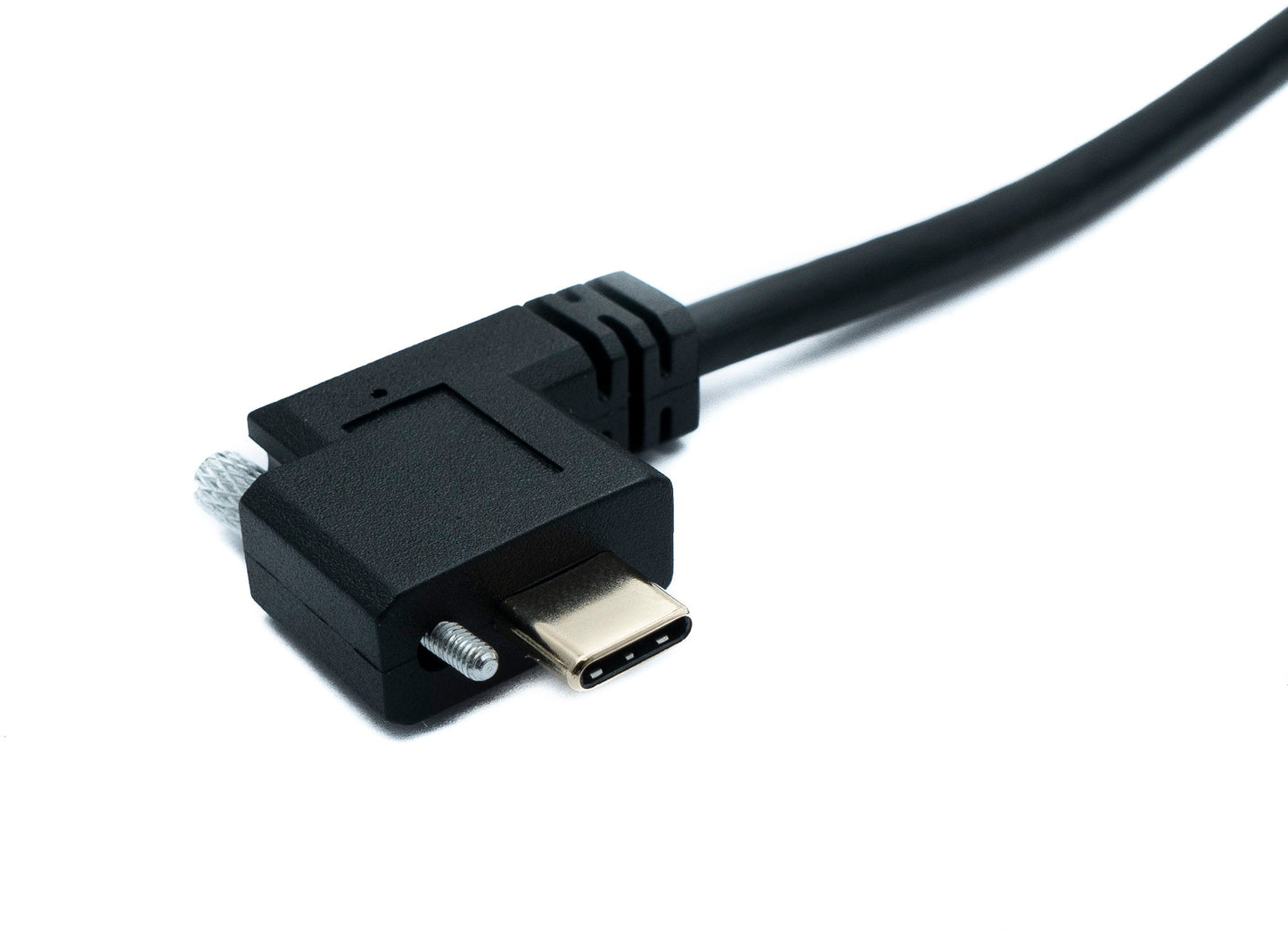 SYSTEM-S USB 3.1 Gen 2 snúra 100 cm Tegund C karlkyns í karlkyns tvöfaldur skrúfusnúningur vinstra megin 10 Gbit/s