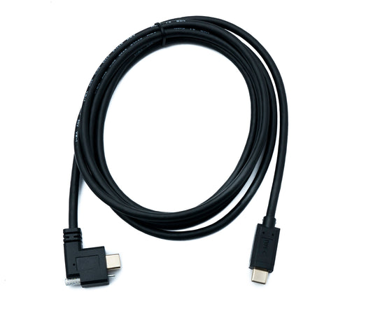 SYSTEM-S USB 3.1 Gen 2 cable 200 cm Type C male to male double screw angled left right 10 Gbit/s