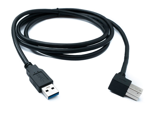 SYSTEM-S USB 3.0 cable 150 cm type B male to A male angled left angled 5 Gbit/s 100W in black
