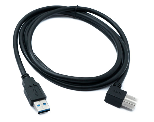 SYSTEM-S USB 3.0 cable 150 cm type B male to A male angled up angled 5 Gbit/s 100W in black