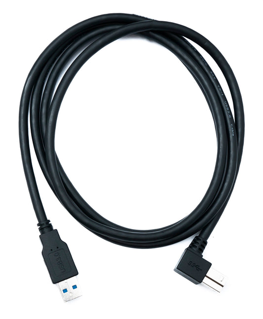 SYSTEM-S USB 3.0 cable 150 cm type B male to A male angled up angled 5 Gbit/s 100W in black