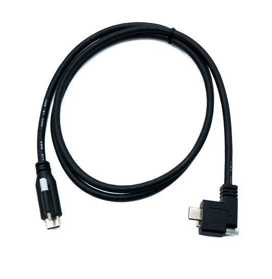 SYSTEM-S USB 3.1 Gen 2 Kabel 100 cm Typ C Stecker zu Stecker Single Screw Winkel Left Right 10 Gbit/s 100W