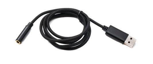 SYSTEM-S Hljóðsnúra USB 100 cm 3,5 mm tengil í 2.0 A tengil AUX fléttaður svartur