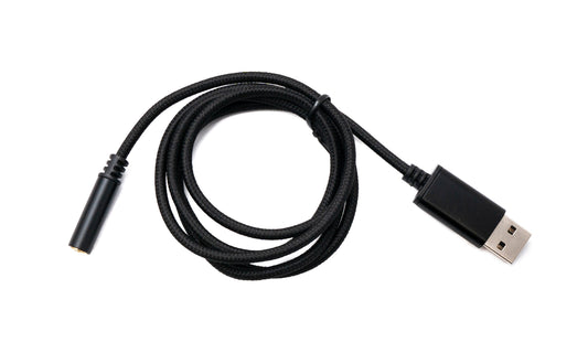SYSTEM-S Hljóðsnúra USB 100 cm 3,5 mm tengil í 2.0 A tengil AUX fléttaður svartur