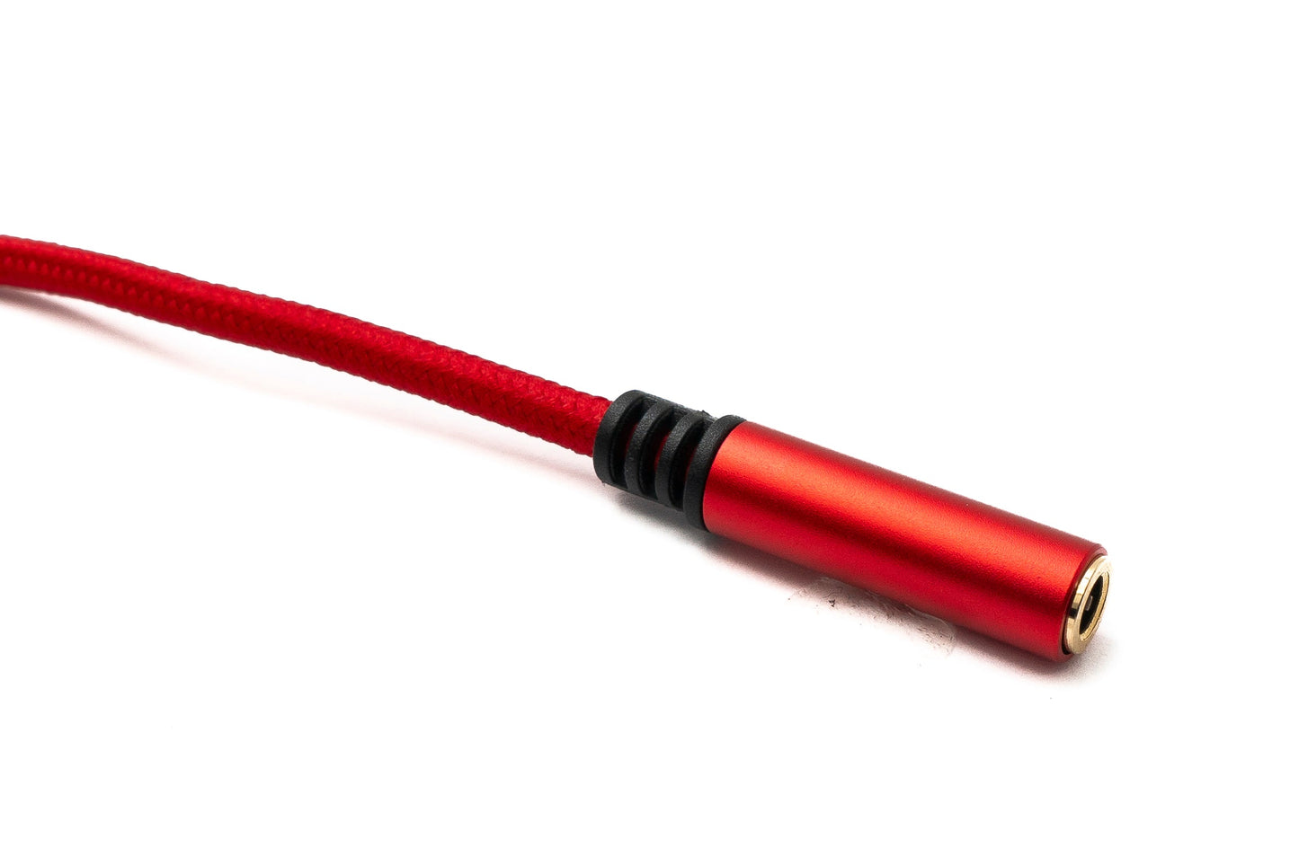 SYSTEM-S Hljóðsnúra USB 100 cm 3,5 mm tengil í 2.0 A tengil AUX fléttaður rauður