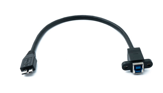 SYSTEM-S USB 3.0 snúra 30 cm Micro B tengi í Type B tengi fyrir veggfestingu
