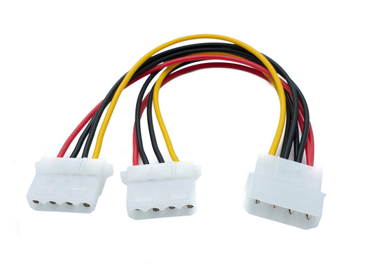 SYSTEM-SY Molex snúra 20 cm LP4 IDE 4 pinna karlkyns í 2x kvenkyns skiptingartæki