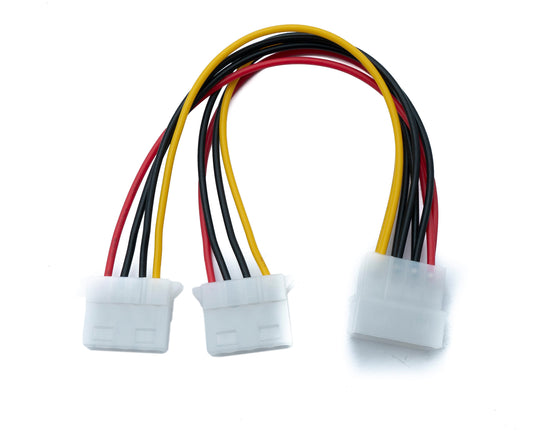 SYSTEM-SY Molex snúra 20 cm LP4 IDE 4 pinna karlkyns í 2x kvenkyns skiptingartæki