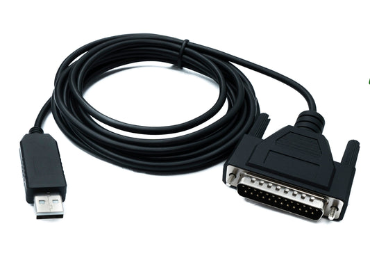 SYSTEM-S DB25 Kabel 3 m RS232 IEEE 1248 Stecker zu USB 2.0 Typ A Stecker