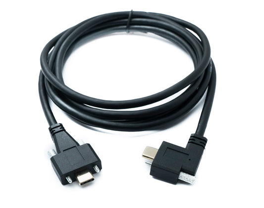 SYSTEM-S USB 3.1 Gen 2 Cable 2 m Type C Male to Male Panel Mount Angled Left Right Angled 10 Gbit/s 100W