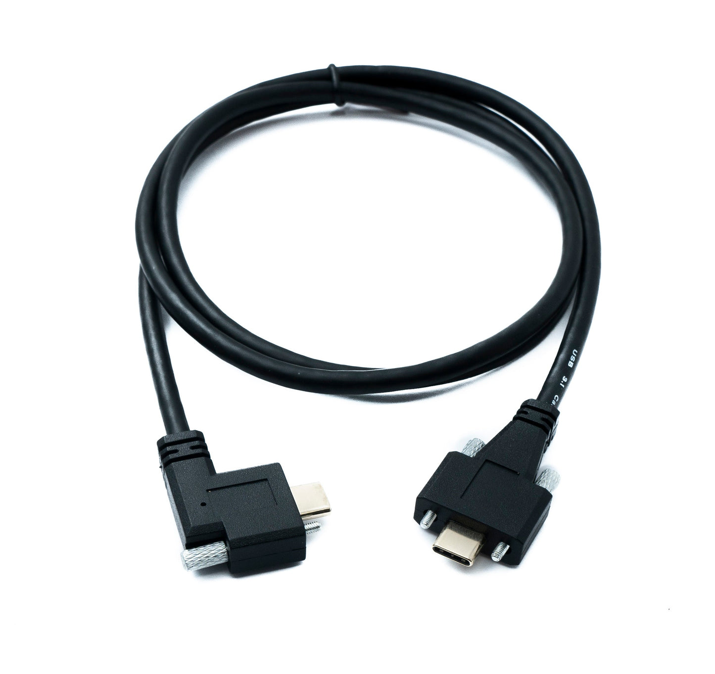 SYSTEM-S USB 3.1 Gen 2 cable 100 cm Type C male to male panel mount angled left right angled 10 Gbit/s 100W