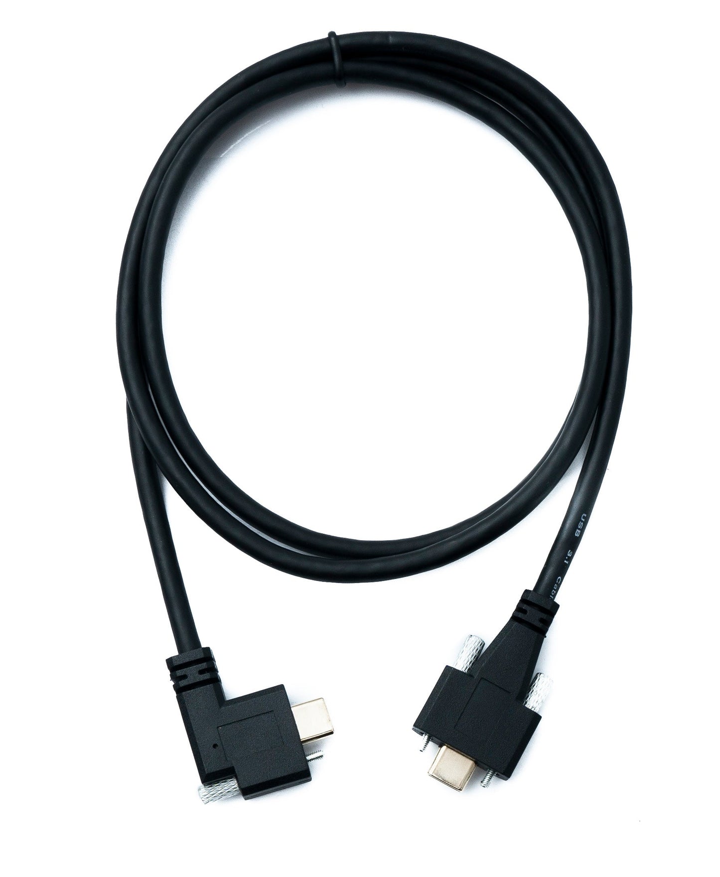 SYSTEM-S USB 3.1 Gen 2 cable 100 cm Type C male to male panel mount angled left right angled 10 Gbit/s 100W