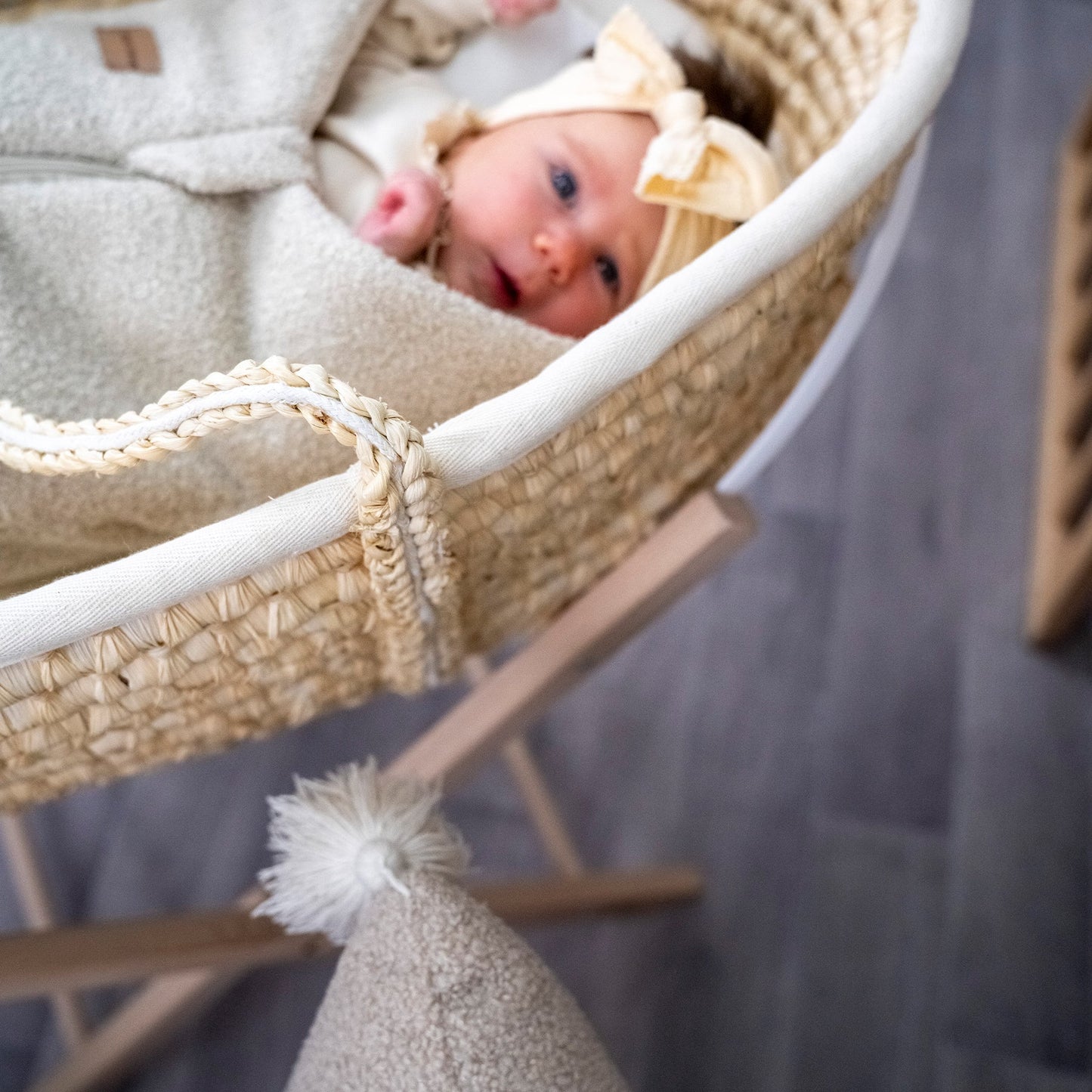 Pucksack Teddystoff Bouclé mitwachsend - Nachhaltiger Babyschlafsack