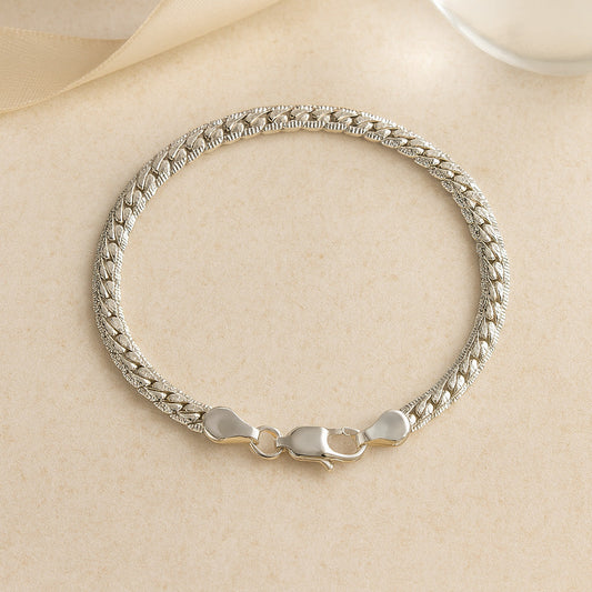 Armband aus 925er Sterling-Silber, Gliederarmband, 20cm
