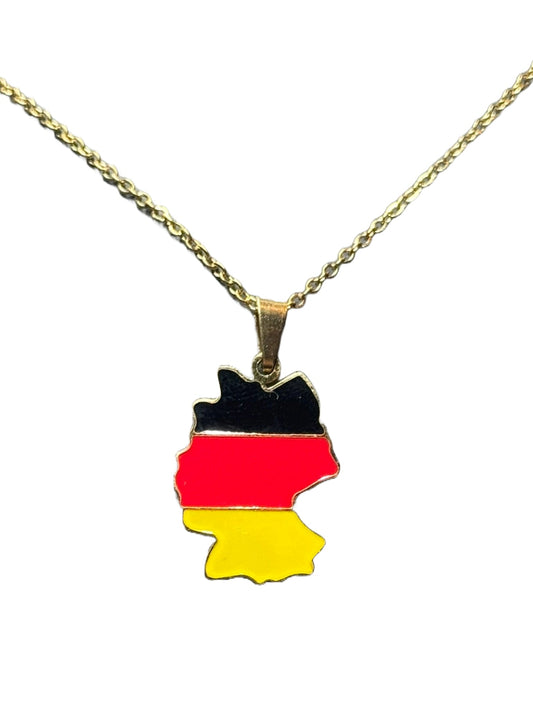 Deutschland Halskette - 18K vergoldet & Edelstahl