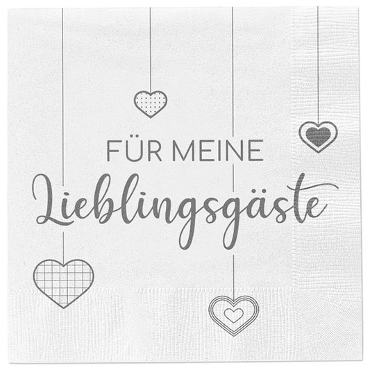 Servietten Für meine Lieblingsgäste 80 Stück Serviette Party Feier Fest 33x33 cm