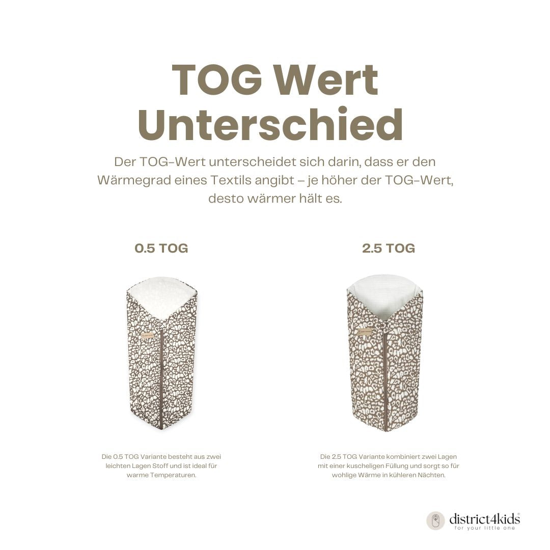 Pucksack Musselin Leopard mitwachsend - Ganzjahres Babyschlafsack