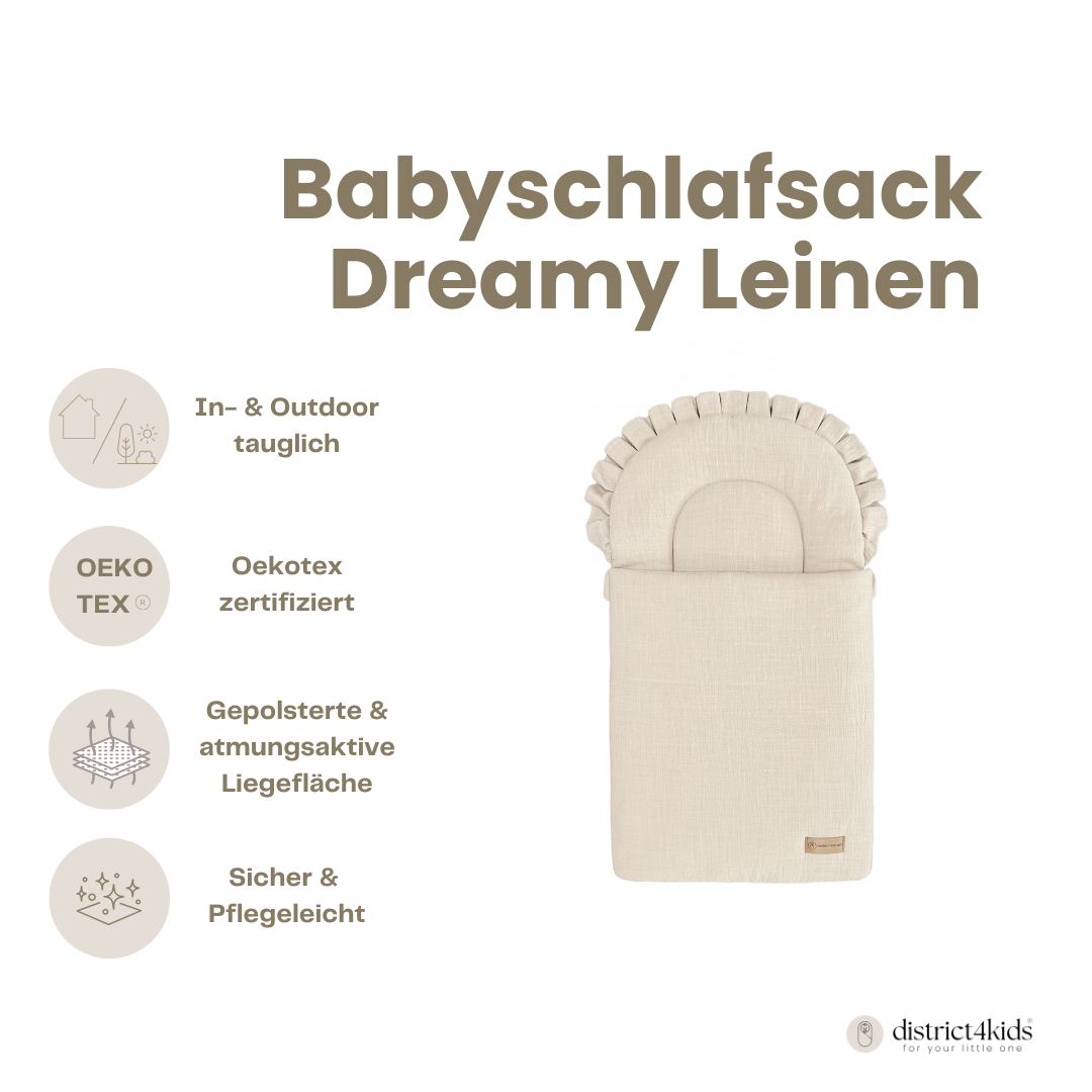 Babyschlafsack Dreamy Leinen – Kuscheliger Ganzjahresschlafsack