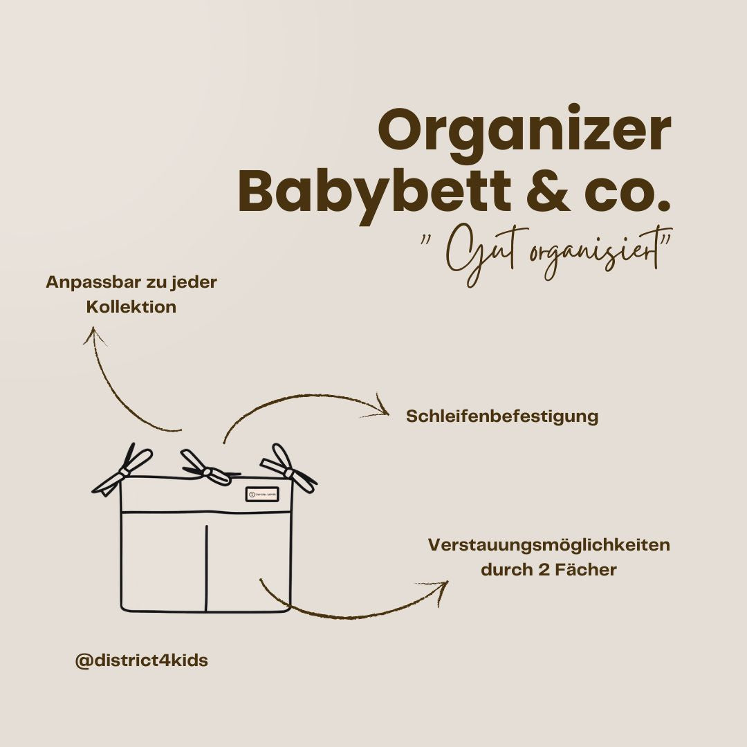 Babybett Organizer Musselin - Aufbewahrung fürs Babyzimmer