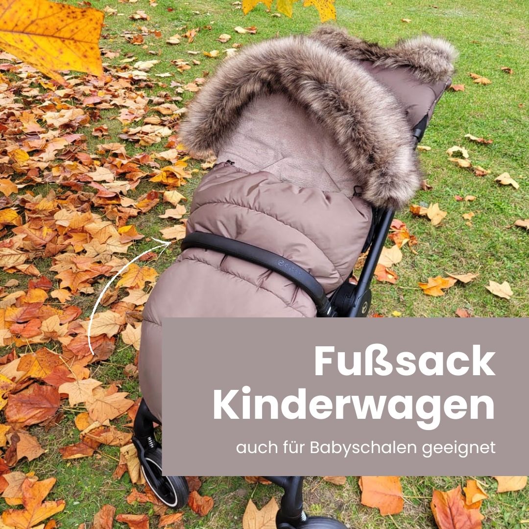 Winterfußsack wasserabweisend mit Fell – für Kinderwagen
