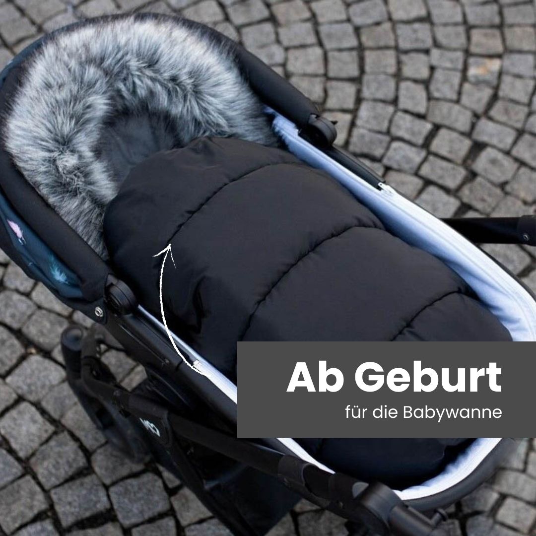 Winterfußsack wasserabweisend mit Fell – für Kinderwagen