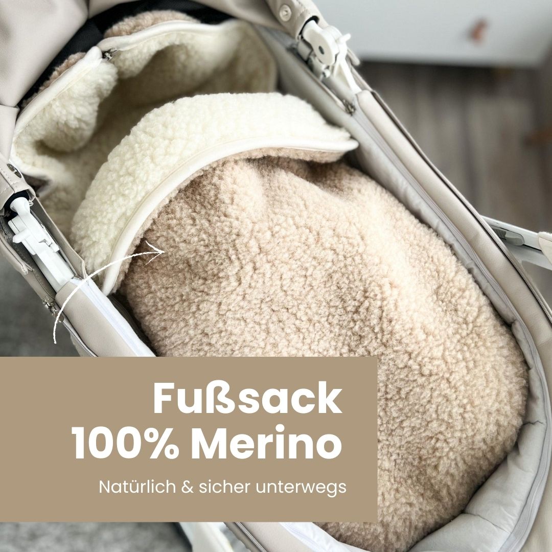 Winterfußsack Schlafsack Merinowolle – für Babywanne & Kinderwagen