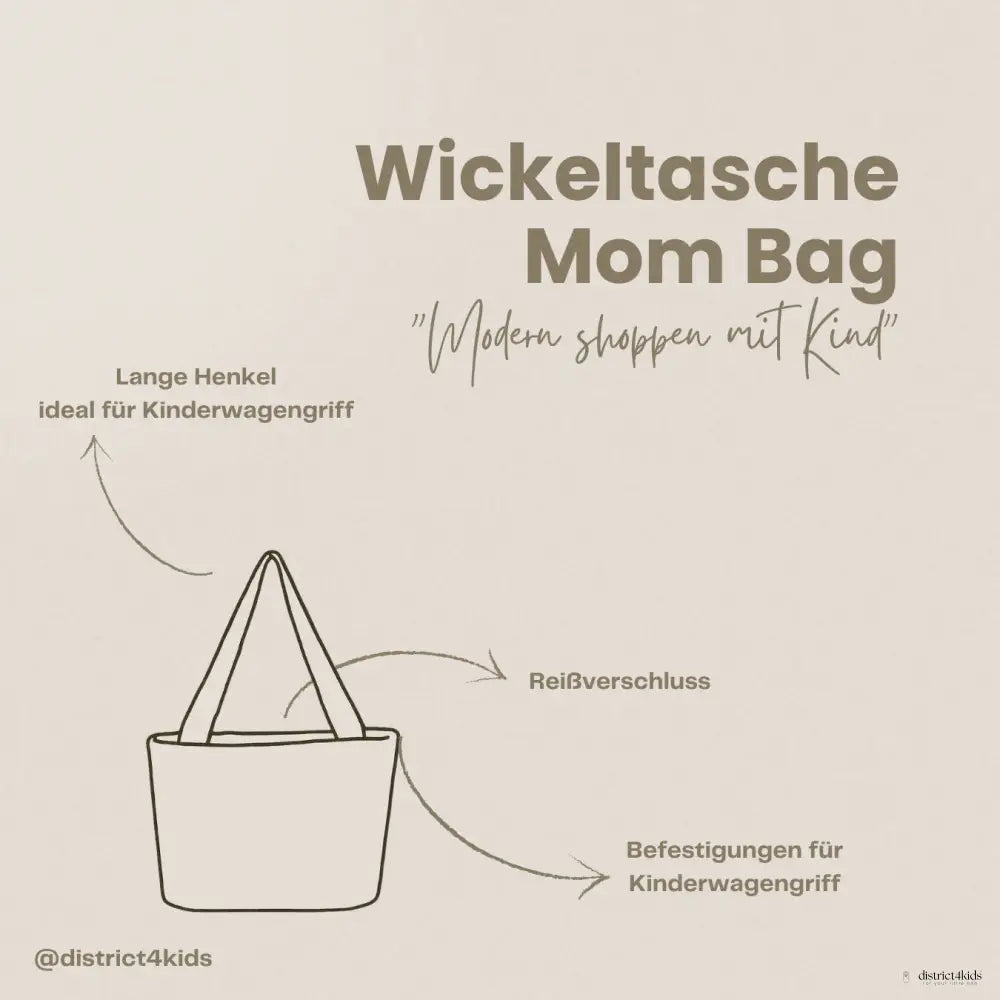 Wickeltasche Kaschmir elegante Kinderwagen-Tasche | Mom bag