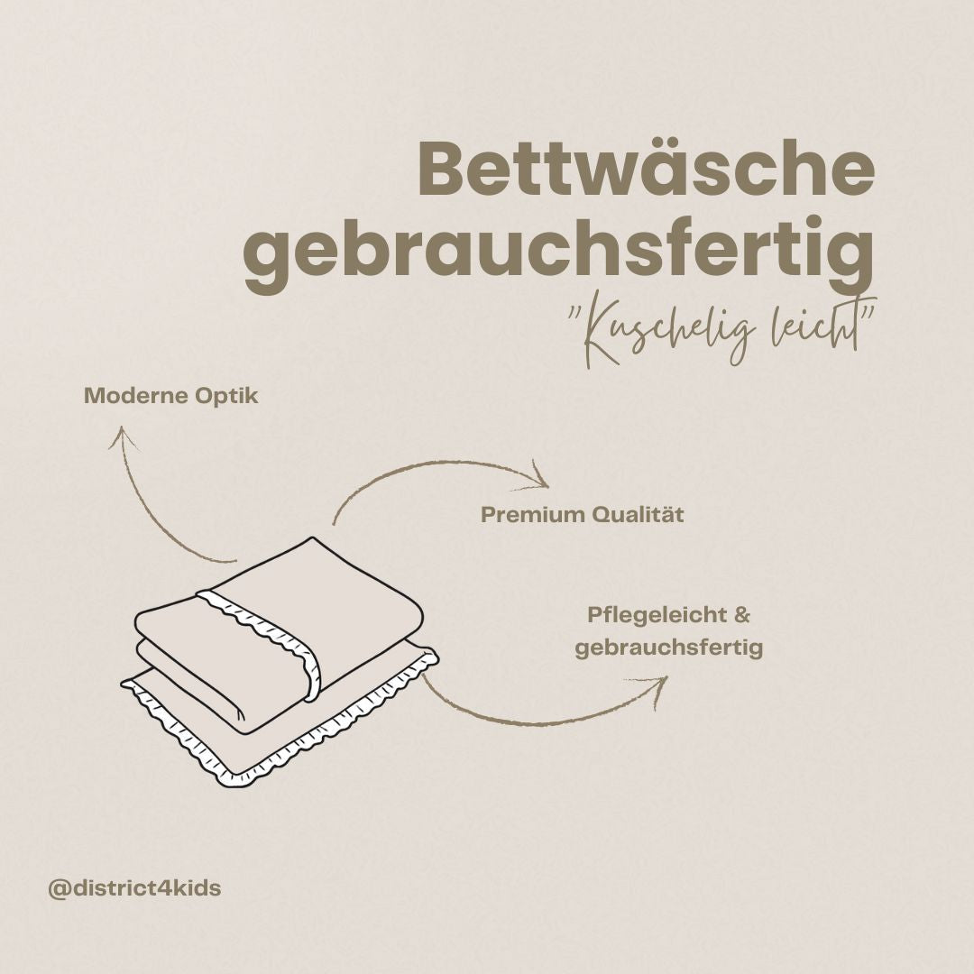 Bettwäsche gebrauchsfertig Musselin Herzen braun – Weich & Atmungsaktiv