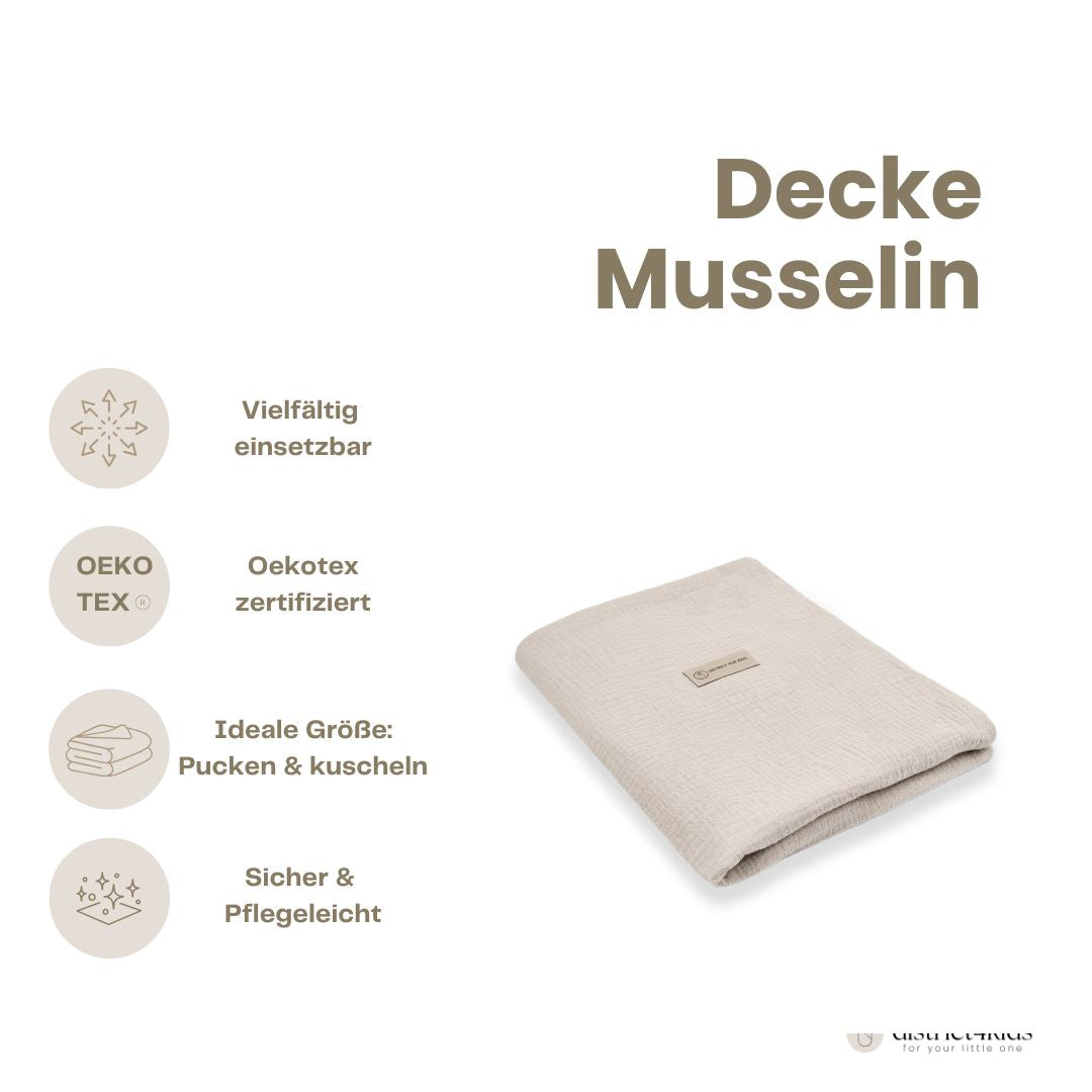 Decke Musselin - Mulltuch, Schmuse- & Puckdecke
