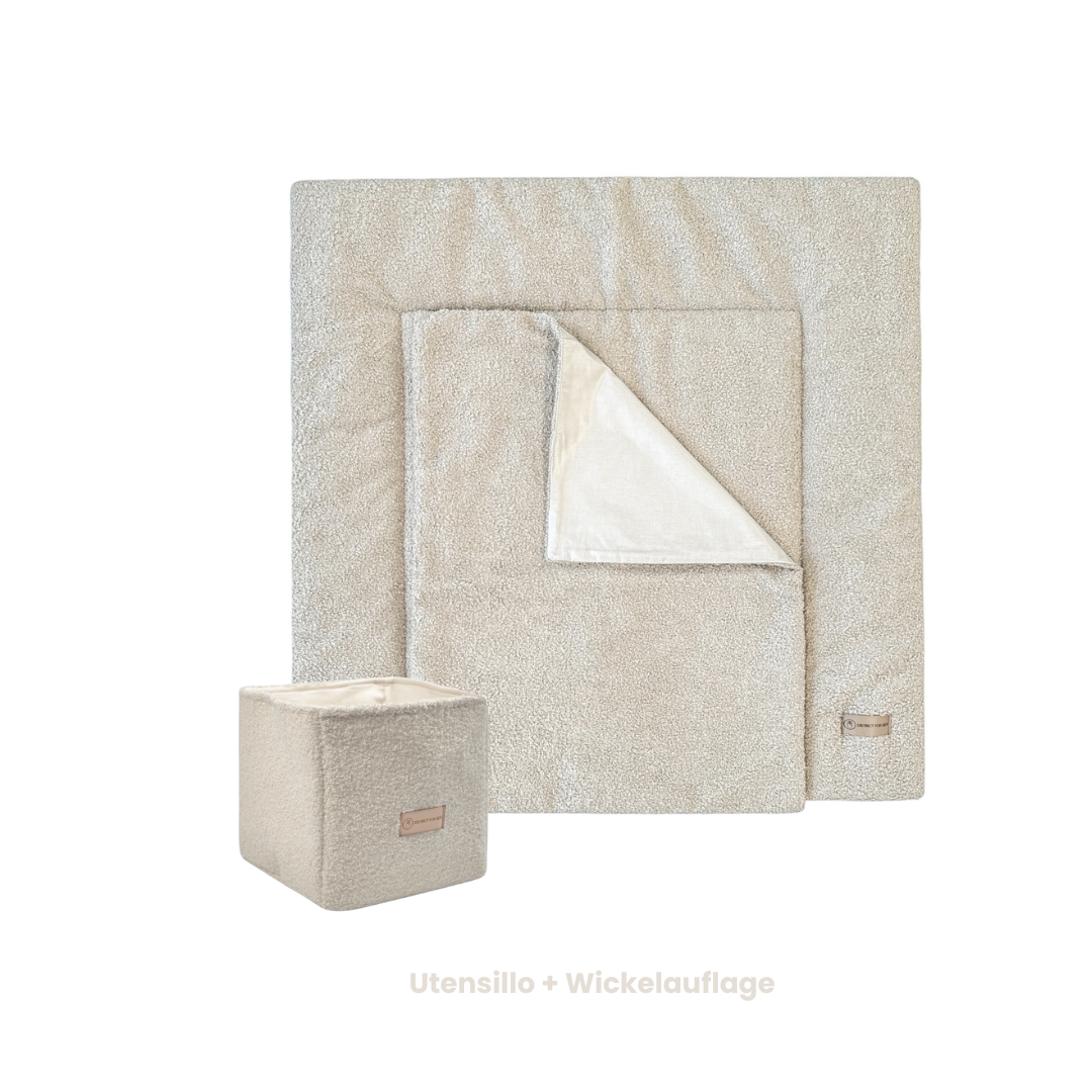 Wickelauflage Teddy Bouclé mit Unterlage – natürlich & kuschelig für dein Baby