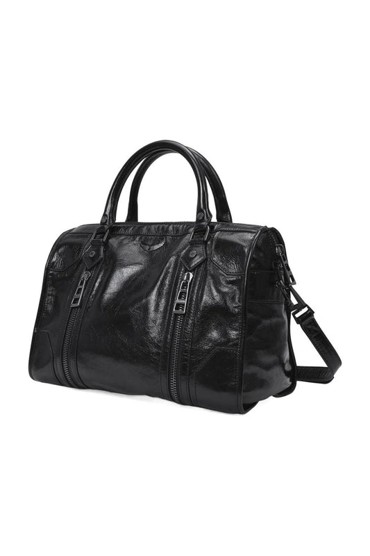 Tasche Sunny Medium aus schwarzem Leder