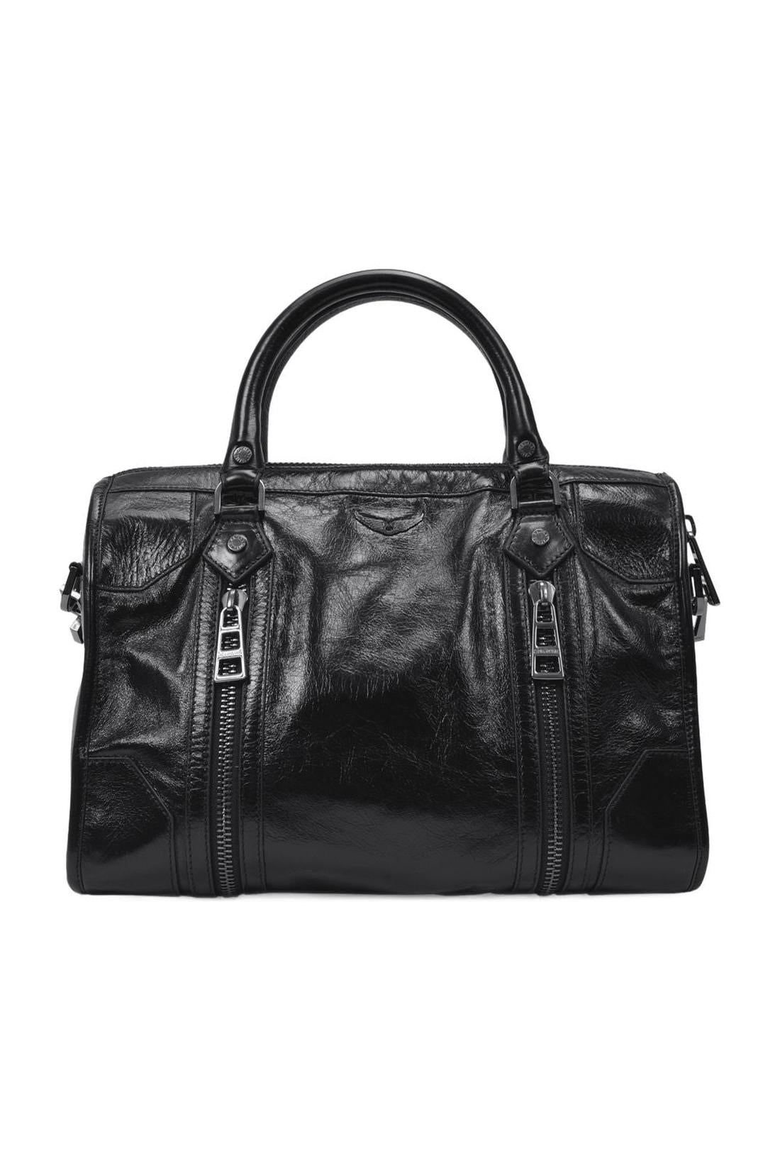 Tasche Sunny Medium aus schwarzem Leder