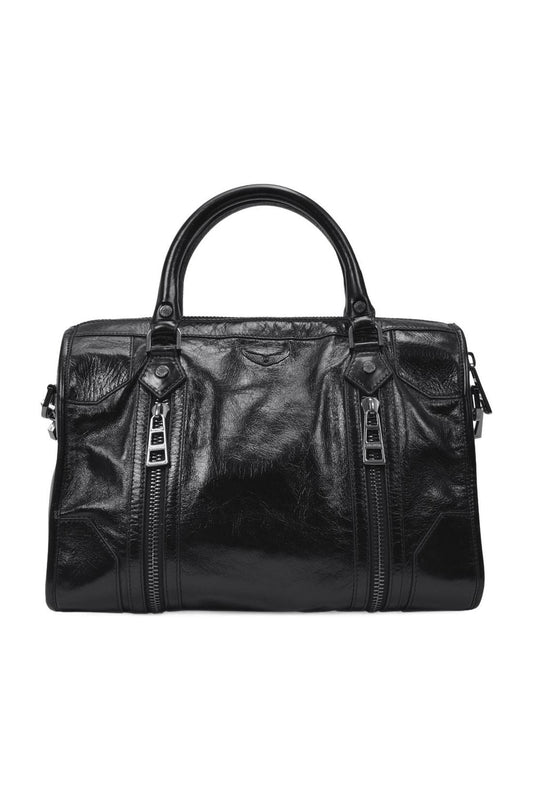 Tasche Sunny Medium aus schwarzem Leder