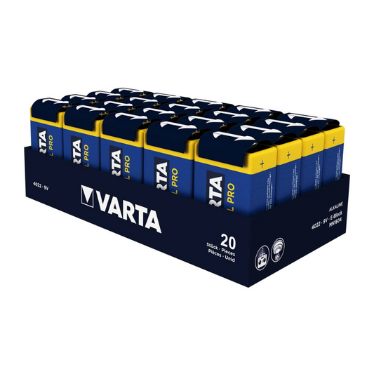 Auslaufartikel: Varta Industrial Pro 4022 9V E-Block 6LR61 Blockbatterie - 20 Stück | Packung (20 Stück)