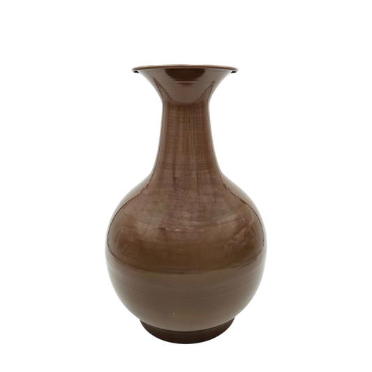 Vase Blumenvase XXL Dekovase Metallvase Beige Braun 38x25 Retro Blumengefäß