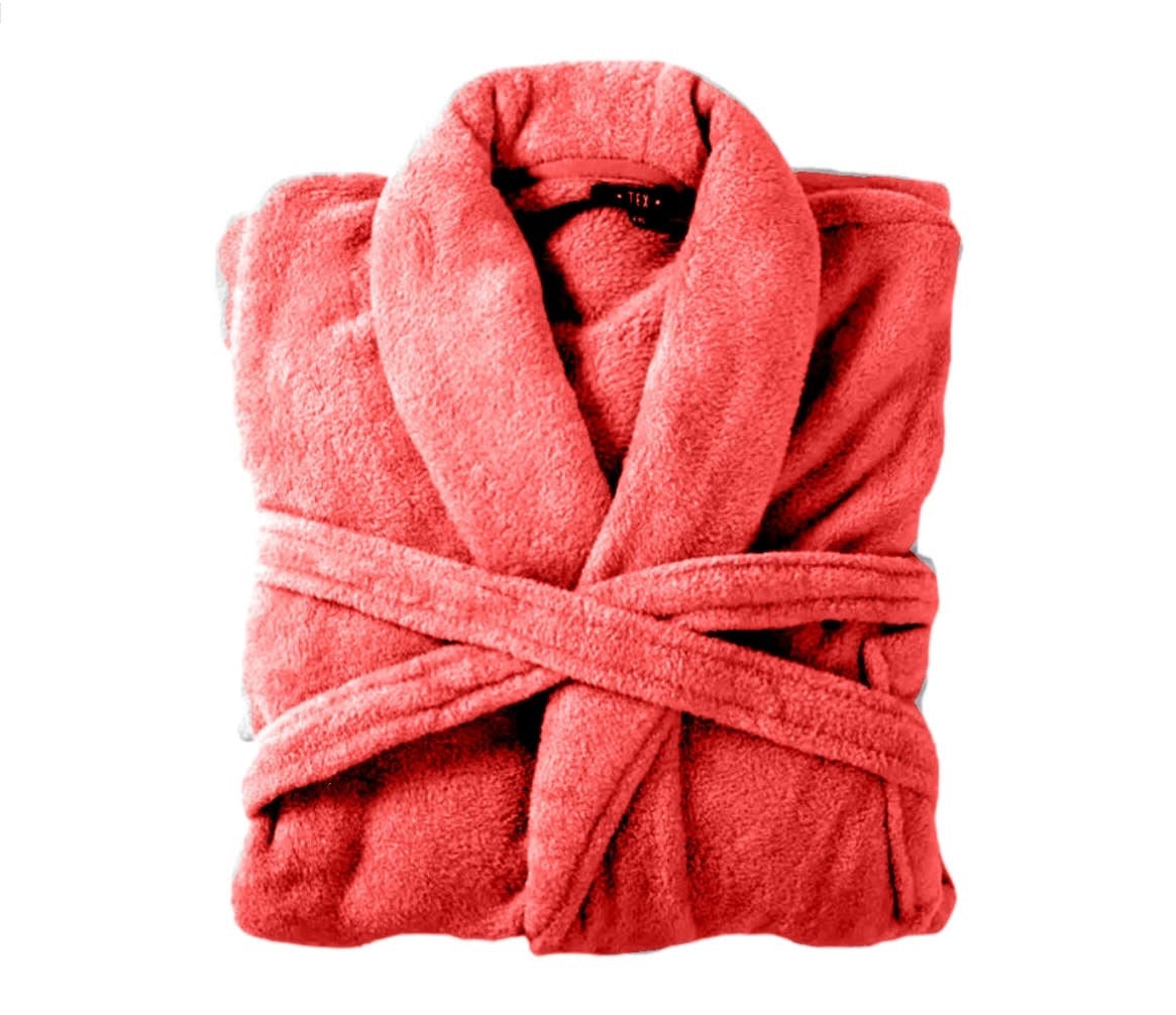 Bademantel flauschig » Saunamantel in Teddy-Plüsch Qualität » leichter/dünner Morgenmantel 100 cm lang » unisex