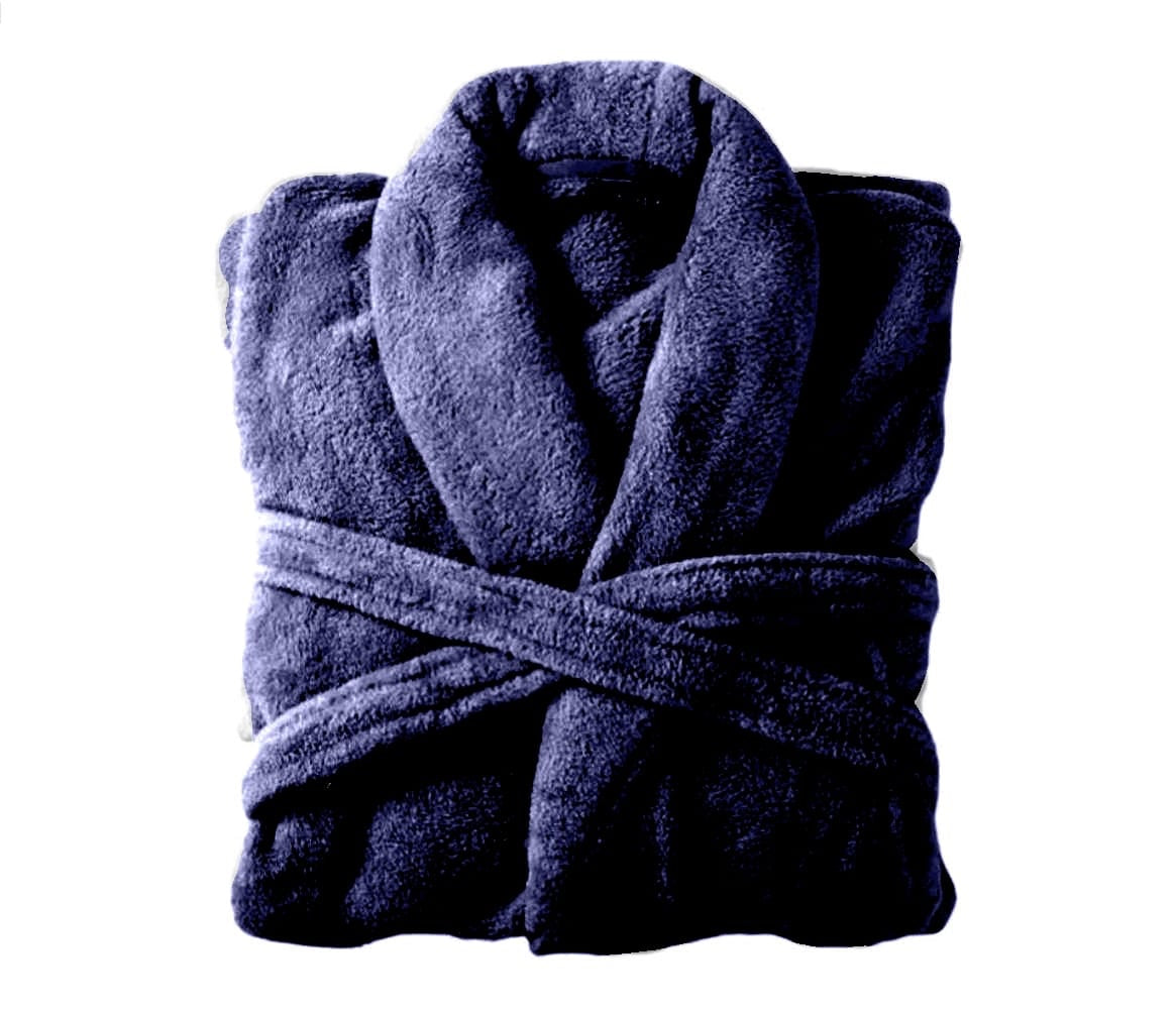 Bademantel flauschig » Saunamantel in Teddy-Plüsch Qualität » leichter/dünner Morgenmantel 100 cm lang » unisex