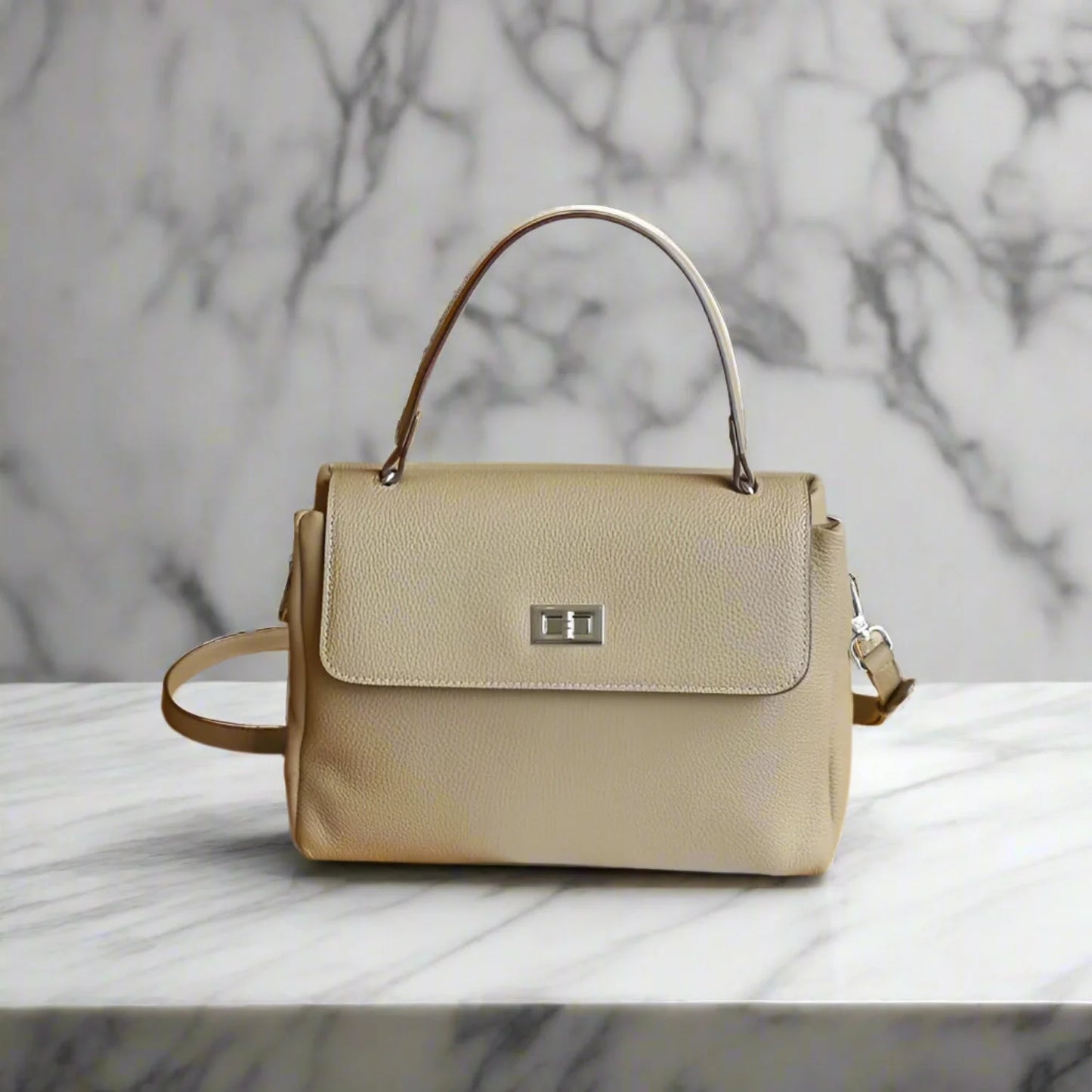 Hönnuð leðurtaska fyrir konur, retro axlar- og crossbody-skrifstofuveski