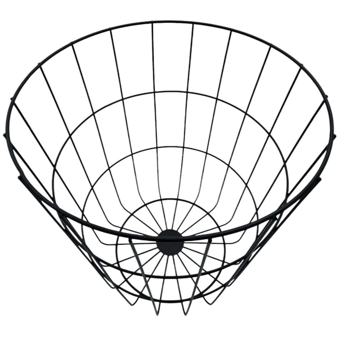 Wäschekorb Aufbewahrungskorb Korb Gitterkorb rund groß schwarz Metall Ø 39 cm