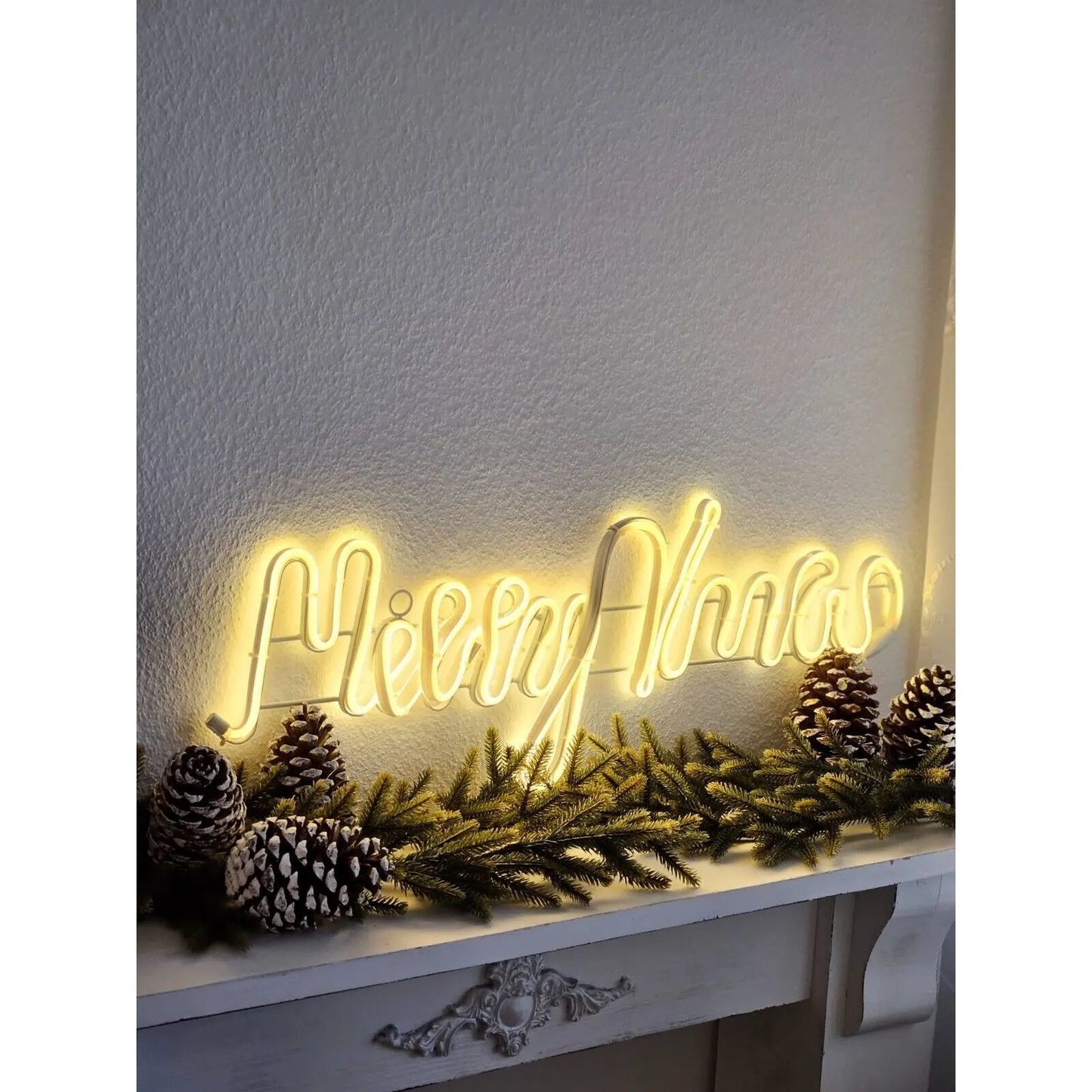 Weihnachtsbeleuchtung Schriftzug Merry xmas Frohe weihnachten LED warmweiß SALE