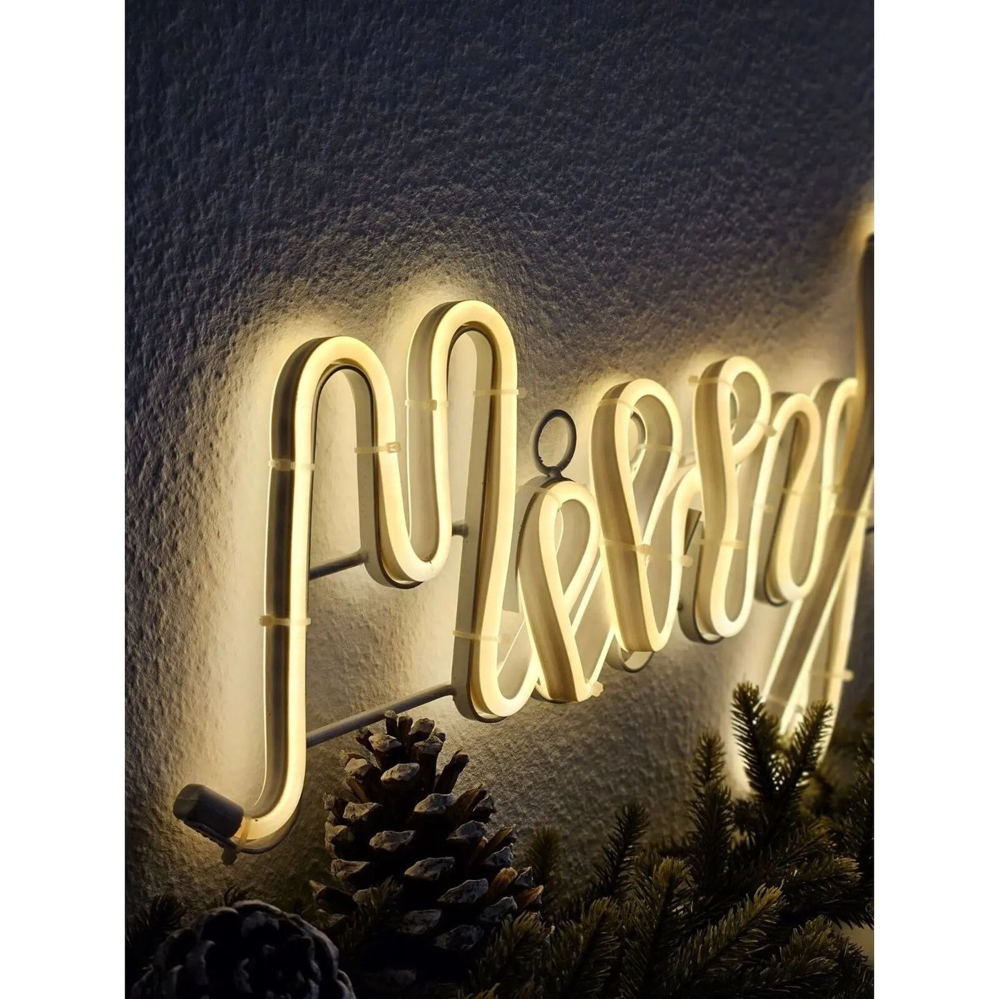 Weihnachtsbeleuchtung Schriftzug Merry xmas Frohe weihnachten LED warmweiß SALE