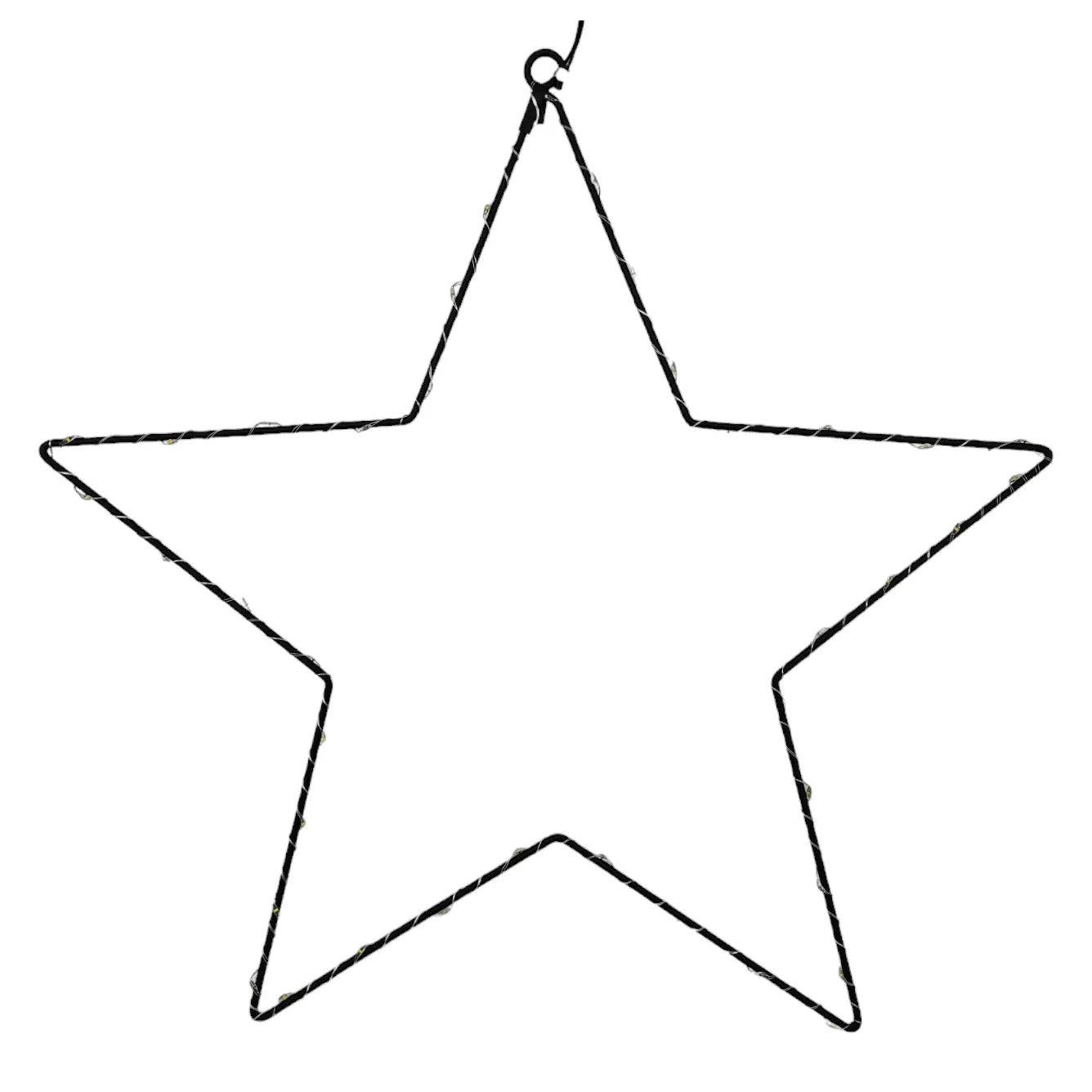 Stern LED warmweiß Weihnachtsstern schwarz Metallstern Batterie Timer Ø 40 cm