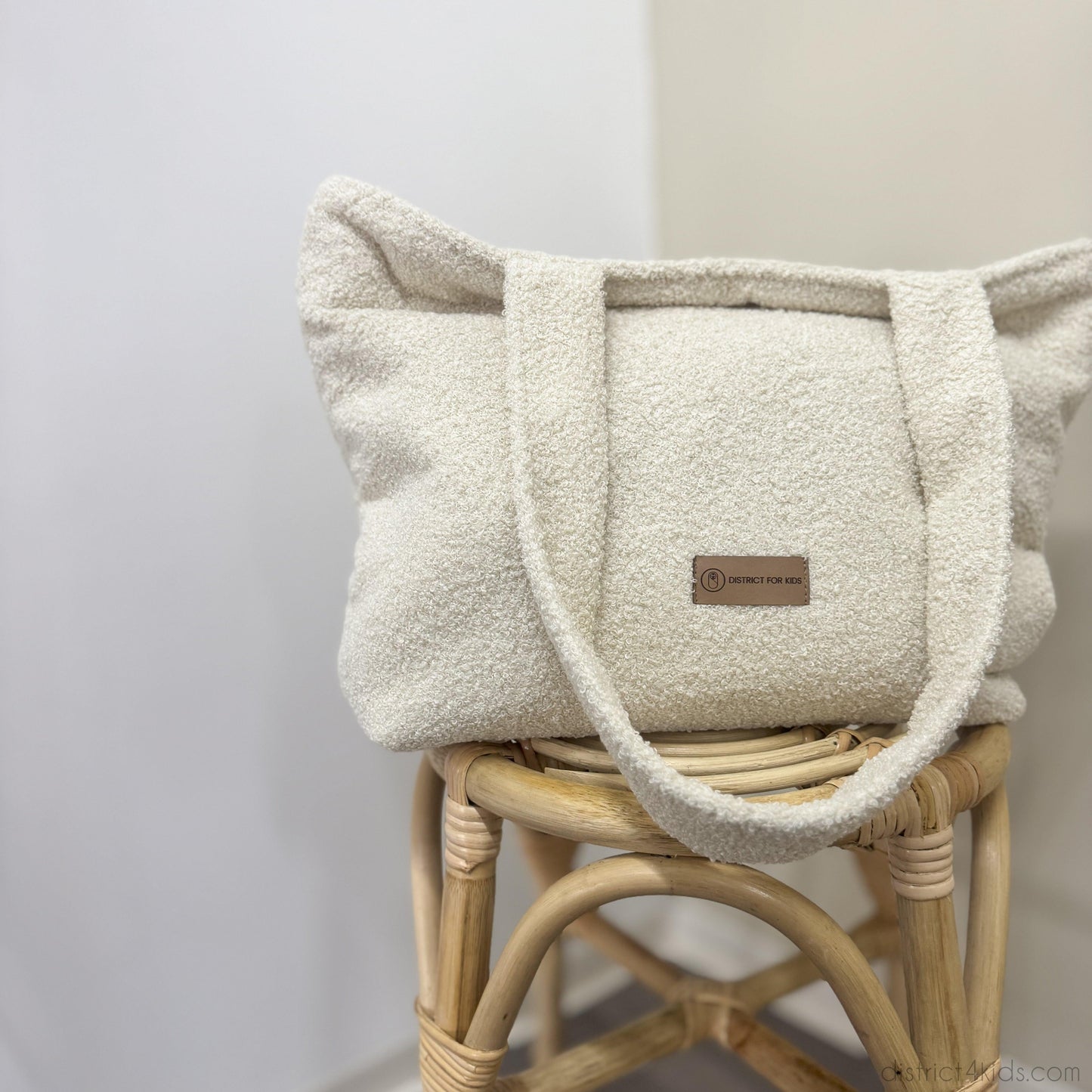 Wickeltasche Bouclé Teddystoff für den Kinderwagen - Mom bag