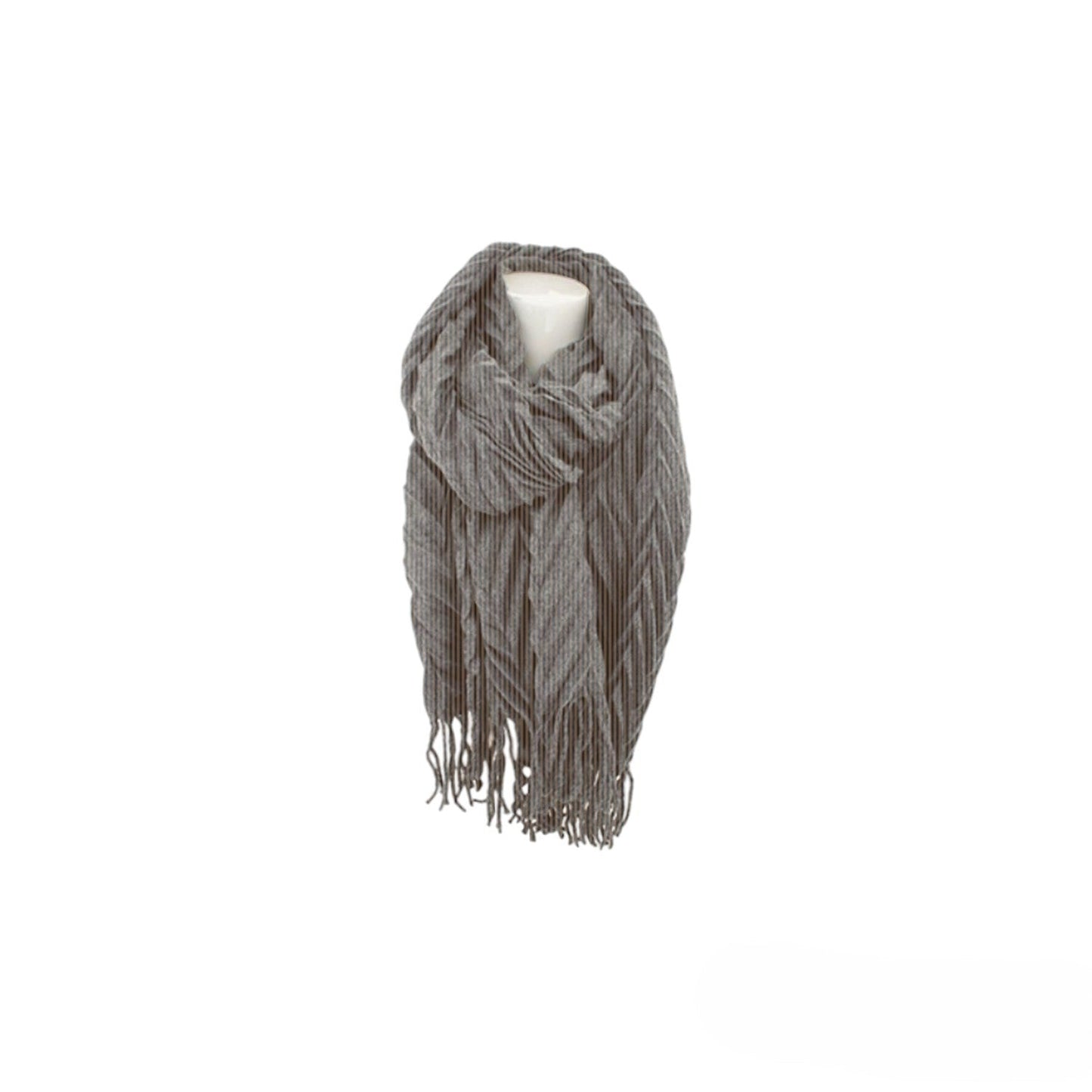 Winter Damen Schal » Fransenschal 220 x 72 cm » Damenschal in Faltenoptik » Winterschal Soft Cashmera Plissee