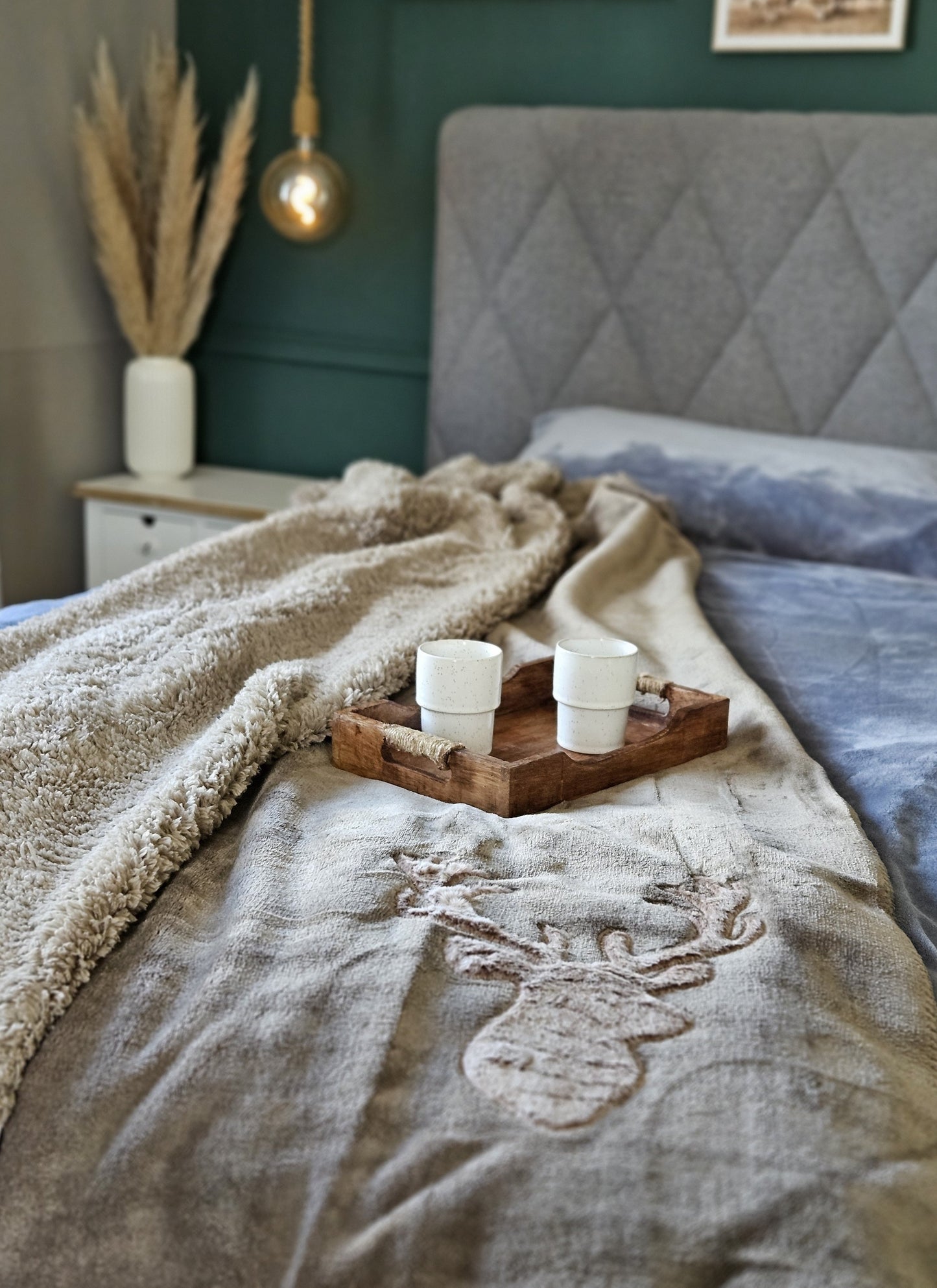 Decke Kuscheldecke Tagesdecke Wohndecke Hirsch Winter 150x200 kuschelig weich