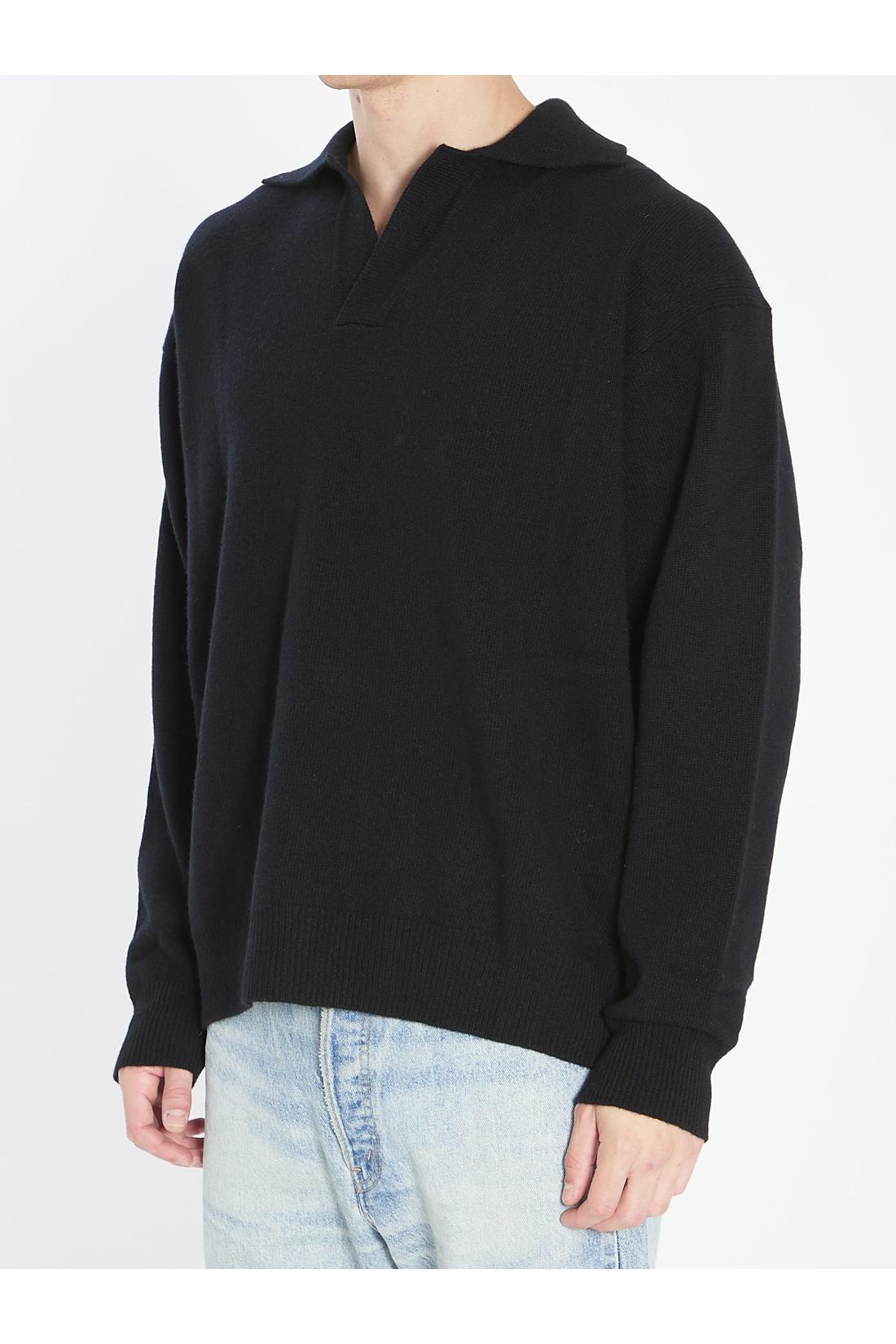 Wool and cashmere over polo