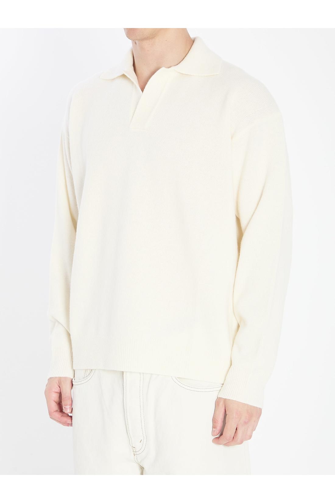 Wool and cashmere over polo