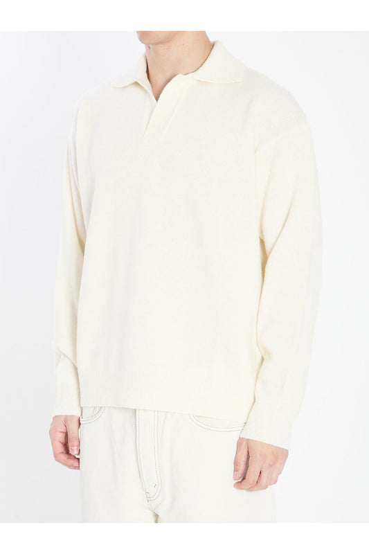 Wool and cashmere over polo