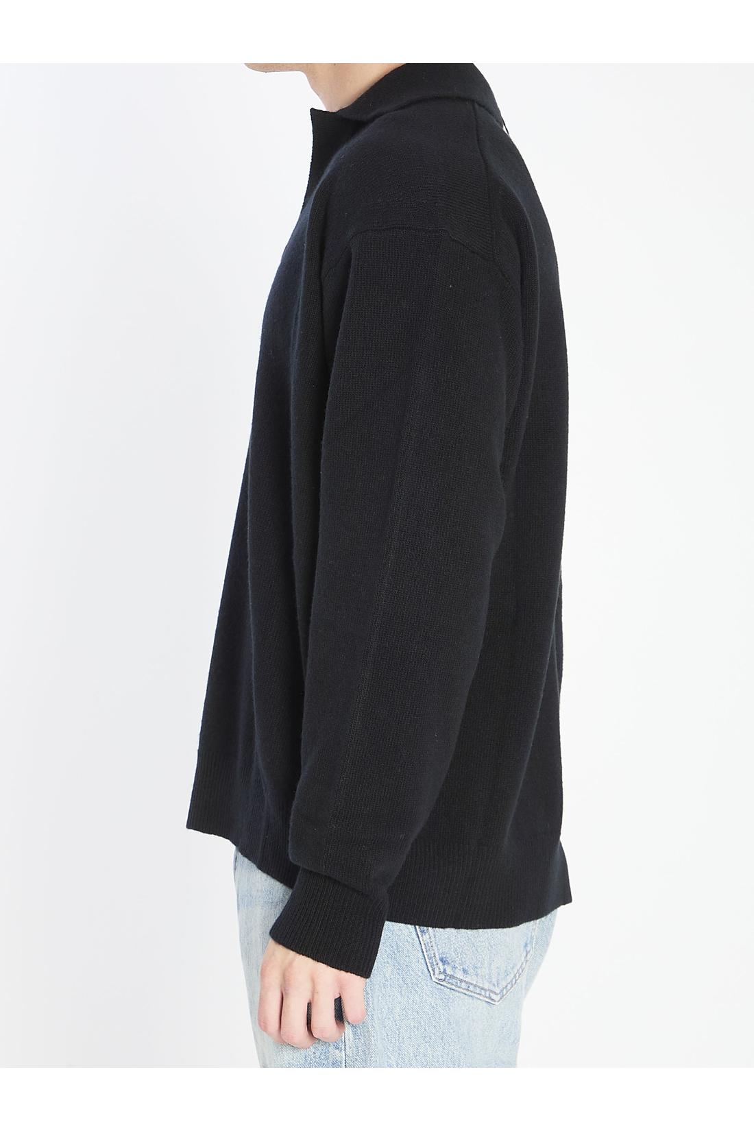 Wool and cashmere over polo