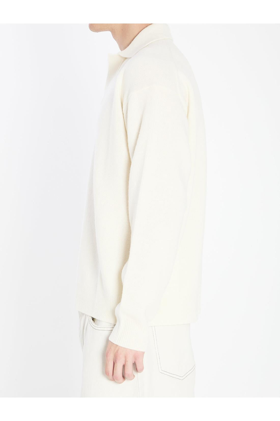 Wool and cashmere over polo